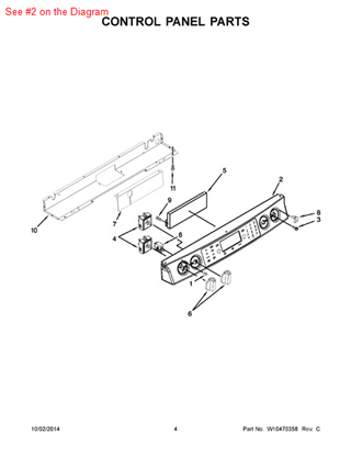 Whirlpool W10239347 Oven Panel Control